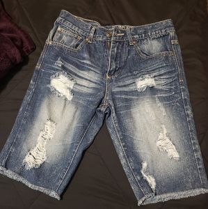 Distressed Denim Shorts